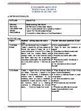 Đề kiểm tra nói học kì I Tiếng anh lớp 8 - Năm học 2016-2017 - Trường THCS Thị Trấn Tân Châu